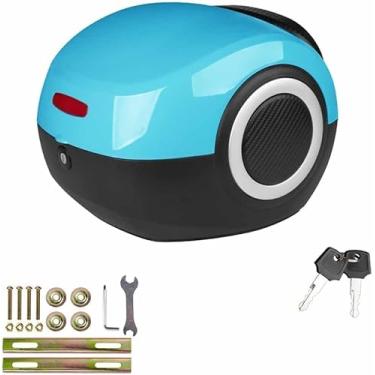 Imagem de Top Case Motocicleta, 20l Top Case Para Scooter, Caixa De Bicicleta Para Bagageiro, Estojo De Motocicleta Com Trava De Segurança, Resistente Durável, Blue