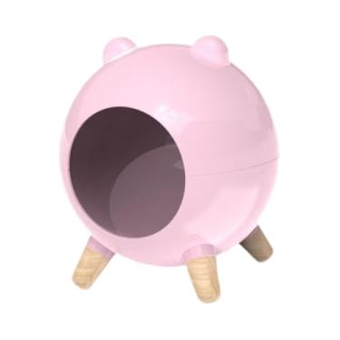 Imagem de Ｂｅｓｇａ Casa de hamster, para dormir, decoração de habitat, fácil de instalar, adorável esconderijo para animais de estimação, cabana, caverna, pequeno, Rosa