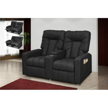 Imagem de Poltrona do papai Reclinável Dupla Jetta - Preto Corino