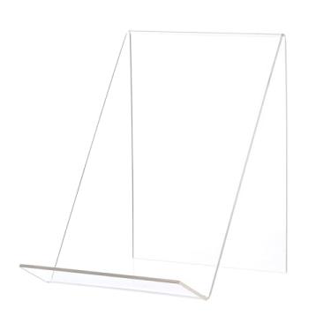 Imagem de PATIKIL Divisor de prateleira, separador de prateleira de armário transparente de acrílico, suporte para tablet para exibição de álbuns, livros, CDs, tablets, imagens, 11,4 cm C x 10 cm L x 12,7 cm A