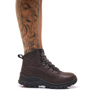 Imagem de Bota Masculina Adventure Confortável Coturno Leve Macio Trabalho Engenheiro Segurança (Marrom, BR, Adulto, Numérico, 44)