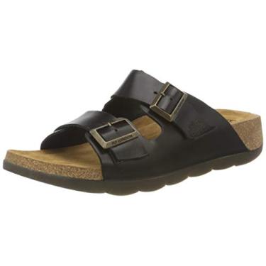 Imagem de FLY London Sandálias femininas de couro CAJA721FLY, Preto, 6.5-7