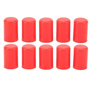 Imagem de Grcfumo 10 PCs Cap de branqueamento de silicone, plugue de bung de tubo de mangueira de admissão universal, variede de tampa de vácuo para coletor de carburador 14mm 14mm (Vermelho)