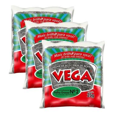 Imagem de Esponja Vegasteel Escova De Aço Grossa, Bom Bril, Bucha De Aço De Aço 