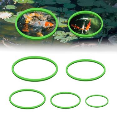Imagem de Swirge Anel de alimentação redondo para peixes, 5 tamanhos de curral flutuante de plantas de aquário, anéis alimentadores de peixes para bettas, anéis de plantas flutuantes, acessórios para aquário