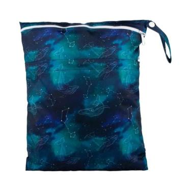 Imagem de Bolsa Impermeável Reutilizável Para Fraldas De Bebê 36cmx29cm Com Dois