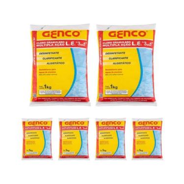 Imagem de Kit 6 Múltip Ação 3 Em 1 Granulado Limpeza Piscina 1l Genco