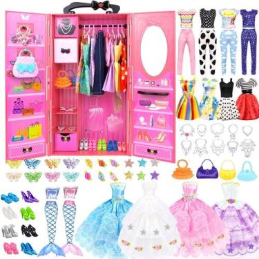 Imagem de Conjunto de roupas e acessórios para bonecas 84 peças para boneca de 1