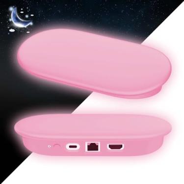 Imagem de Capa de silicone brilhante para Google TV Streamer 4K 2024, capa protetora para Google TV Streamer 4K Host Box, proteção antiderrapante contra arranhões e choque (rosa brilhante)