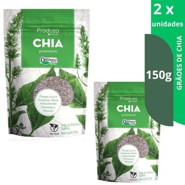 Imagem de Kit C /2 Chia Branca Premium Orgânica 150g - Produza Foods