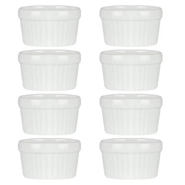 Imagem de 8 Ramekin De Porcelana Classic Branco 6Cm X 4Cm Lyor