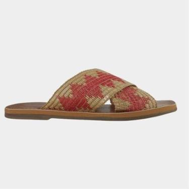 Imagem de Rasteirinha Feminina Roses Tiras Cruzadas Corda Palha Chinelo Natural-Feminino