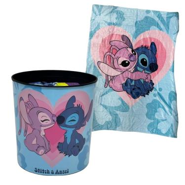 Imagem de Kit Manta + Balde Pipoca Stitch Disney - Zona Criativa