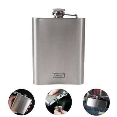 Imagem de Cantil De Bolso Em Inox Frasco Whiskeira Porta Bebida Whisky