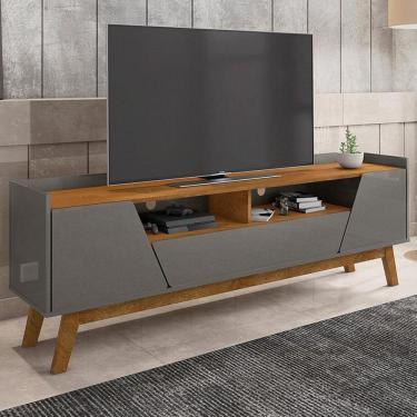 Imagem de Rack Sala Para Tv Até 70" Com Pés Madeira Titanium/naturale