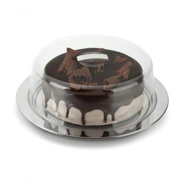Imagem de Boleira Prato Para Bolo Inox Com Cúpula Acrílico 33cm Pudim