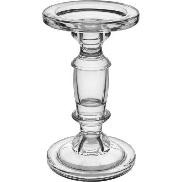 Imagem de Castiçal Porta Vela Decorativo Home&co Eco Crystal 19x11x11cm Transparente