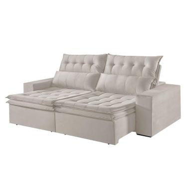 Imagem de Sofá 5 Lugares Retrátil E Reclinável Martins M-118 Veludo Creme