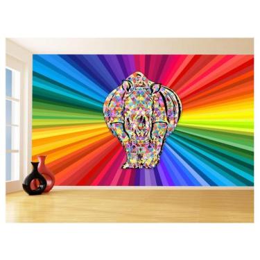 Imagem de Papel De Parede 3D Animais Pop Art Rinoceronte 3,5M Pxa501 - Você Deco