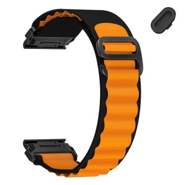 Imagem de MDBBLBM Pulseira de relógio de nylon de 22 mm compatível com Garmin Quatix/Tactix/Fenix 8 de 47 mm/Fenix 7/7 Pro/6/6 Pro/5/5 Plus/E, pulseira para Descent G2/G1 Solar/Epix Pro-47 mm/Forerunner 965/955