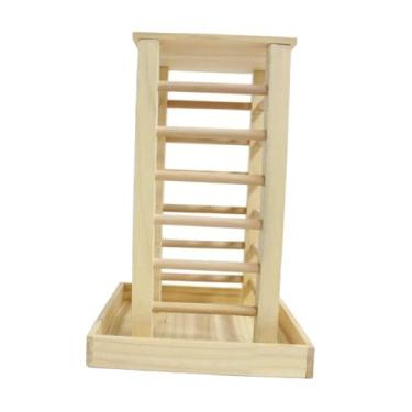 Imagem de Ioensy Alimentador de feno de madeira para coelhos, fácil de encher, suporte para feno, dispensador de ração para hamsters, chinchilas e marmotas.