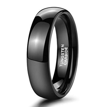 Imagem de Anel de tungstênio preto TRUMIUM 2 mm 4 mm 6 mm 8 mm para homens e mulheres Aliança de casamento redomada alto polimento ajuste confortável 4-15