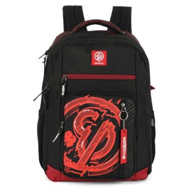 Imagem de Mochila Juvenil Escolar Menino Bolsa Up4you By Enaldinho, Vermelho