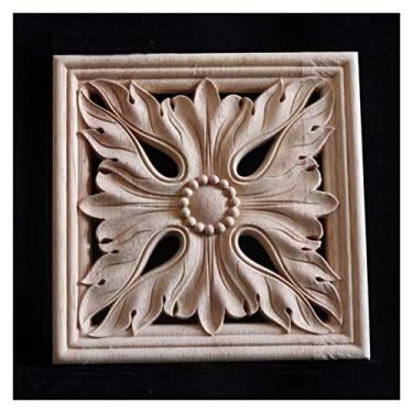 Imagem de Grandes decalques de madeira de madeira, usados ​​em centros de mobiliário doméstico, decalques finamente esculpidos, decalques de porta de mobiliário sem pintura, decoração do armário(A,2PCS)