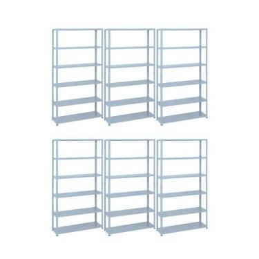 Imagem de KIT - 6 Estantes Leve 30cm 6 níveis - Sa Gôndolas - SA GONDOLAS