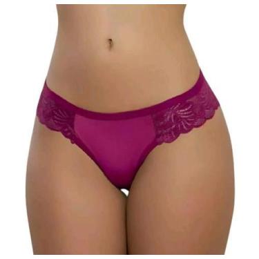 Imagem de 2 Tangas,calcinhas feminina em microfibra com renda fio dental modelo 