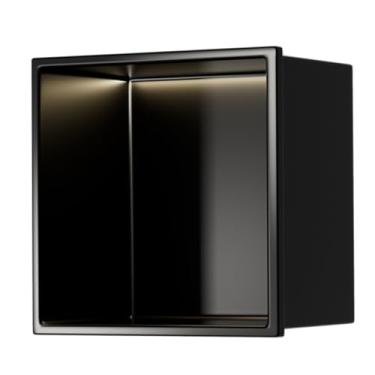 Imagem de Nicho de chuveiro, alcofa embutida em aço inoxidável, organizador de chuveiro embutido para casa quarto banheiro, xampu higiênico prateleiras de armazenamento à prova d'água (cor: preto, tamanho: 32 x