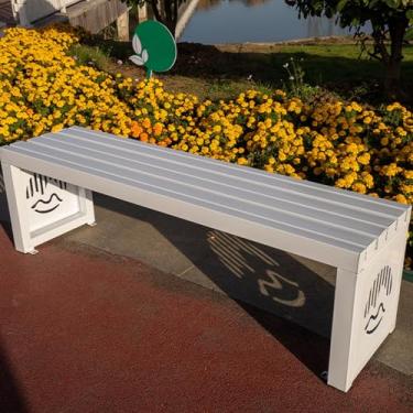 Imagem de Bancos de jardim para ambientes externos, banco de metal ao ar livre, bancos de parque para fora, banco de pátio para gramados, quintais, varandas, entradas de trabalho, capacidade de 500 libras