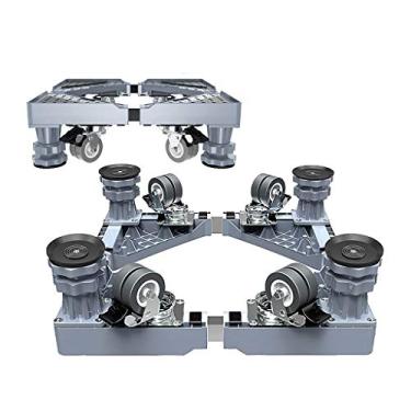 Imagem de Ajustável para móveis, carrinho de rodinhas resistente com 4 rodízios de bloqueio, plataforma universal para lavadora e secadora (Cor: Cinza, Tamanho: 4 pernas)