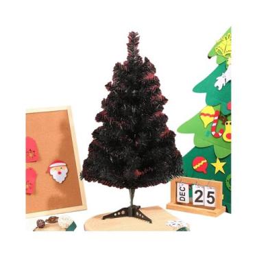 Imagem de Árvore De Natal Artificial Preta Com Ramos Clássicos Para Decoração De