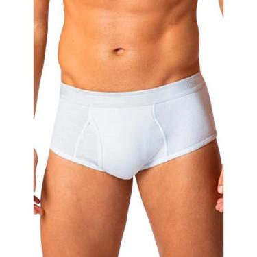 Imagem de Cueca Lupo Slip Algodão com Elastano Canelada com Abertura 546-003, Br