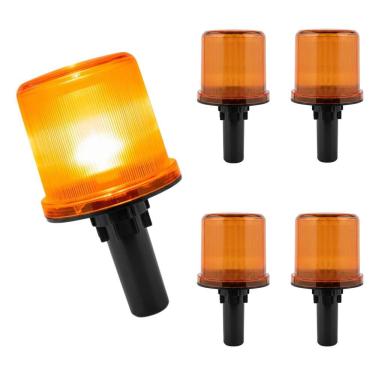 Imagem de Sinalizador Solar Viario Kit 4 Uni Cone Rodovia Obra Transito Sinalizaçao Emergencia Segurança Acidente Alerta