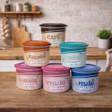 Imagem de Potes Kit 5 e Mantimentos Plástico Herméticos - Potes Tapoer Cozinha- 