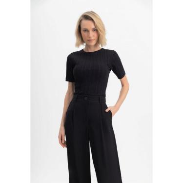 Imagem de Blusa Cropped Feminina Canelada Essendi-Feminino