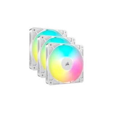 Imagem de Kit com 3 Ventoinhas Corsair RS120 ARGB, 120mm, PWM, Branco - CO-9050185-WW