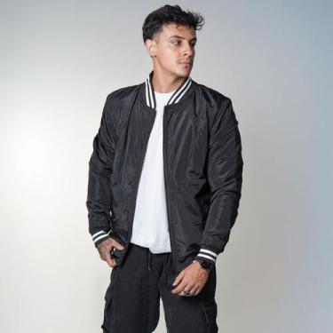 Imagem de Jaqueta College Masculina 100 Poliéster Lisa Estilo Americana Colegio 