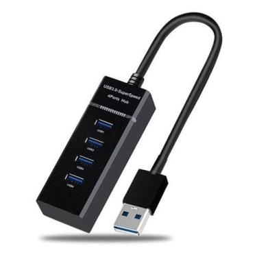 Imagem de Hub Cabo Usb 3.0 Extensão 4 Portas High Speed Hd Pen Drive - FY