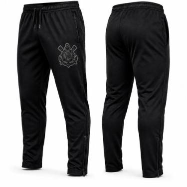 Imagem de Calça Corinthians Allblack Masculina Jogger Esportiva Licenciado Ofici