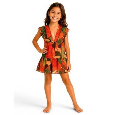 Imagem de Saida De Praia Infantil Estampado Com proteção UV Moda Verão - Corpo d