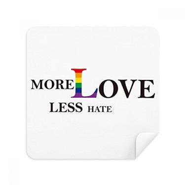 Imagem de LGBT Bandeira de arco-íris More Love Less Hate Glasses Pano Limpador de tela Tecido de Camurça Pacote com 2