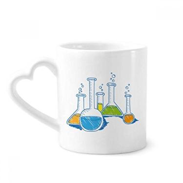 Imagem de Tubo de ensaio química líquida padrão caneca café cerâmica copo de coração de vidro