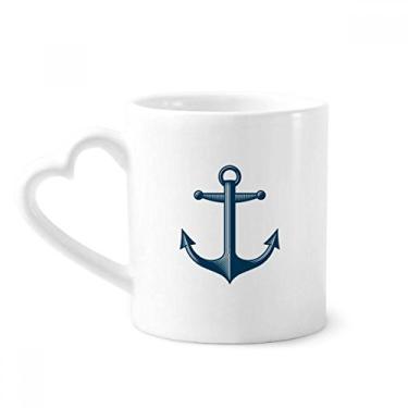 Imagem de Caneca Anchor Droits Almirantado Azul Militar Oceano Café Cerâmica Copo de Coração de Vidro