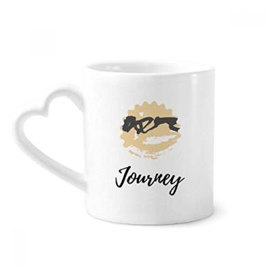 Imagem de Caneca de arte abstrata de amor amarelo caneca de cerâmica copo de coração de vidro