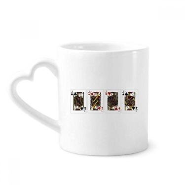 Imagem de Caneca Heart Spade Diamond Club J padrão café cerâmica copo de coração de vidro