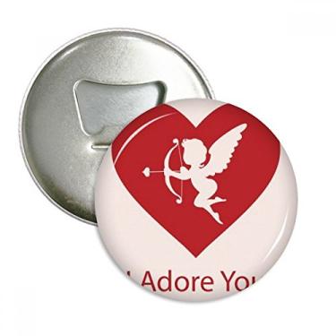 Imagem de I Adore You, abridor de garrafas vermelho para o dia dos namorados, emblema multifuncional