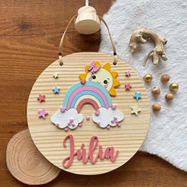 Imagem de Porta Maternidade - Flâmula Chuva de Amor Arco-Íris